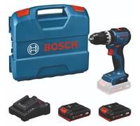 Perceuse-visseuse à percussion sans fil Bosch GSB18V-52, avec 2 batteries GBA 18 V 2,0 Ah dans un coffret L-Case