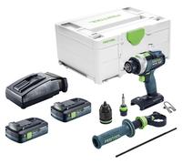 Perceuse-visseuse à percussion sans fil Festool TPC 18/4-Basic 18 V 75 Nm Brushless + 2 batteries 4,0 Ah + chargeur + Systainer