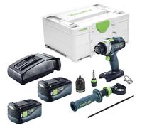 Perceuse-visseuse à percussion sans fil Festool TPC 18/4-Basic 18 V 75 Nm Brushless + 2 batteries 5,0 Ah + chargeur + Systainer