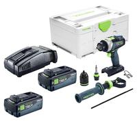 Perceuse-visseuse à percussion sans fil Festool TPC 18/4-Basic 18 V 75 Nm Brushless + 2 batteries 8,0 Ah + chargeur rapide + Systainer