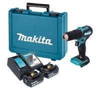 Perceuse-visseuse à percussion sans fil Makita DHP 483 RFE 18 V 40 Nm sans balais + 2 batteries 3,0 Ah + chargeur + mallette