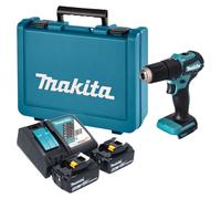 Perceuse-visseuse à percussion sans fil Makita DHP 483 RGE 18 V 40 Nm sans balais + 2 batteries 6,0 Ah + chargeur + mallette
