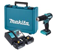 Perceuse-visseuse à percussion sans fil Makita DHP 483 RTE 18 V 40 Nm sans balais + 2 batteries 5,0 Ah + chargeur + mallette