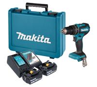 Perceuse-visseuse à percussion sans fil Makita DHP 485 RFE 18 V 50 Nm sans balais + 2 batteries 3,0 Ah + chargeur + mallette