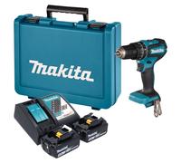 Perceuse-visseuse à percussion sans fil Makita DHP 485 RTE 18 V 50 Nm sans balais + 2 batteries 5,0 Ah + chargeur + mallette