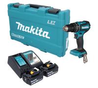 Perceuse-visseuse à percussion sans fil Makita DHP 485 RTK 18 V 50 Nm sans balais + 2 batteries 5,0 Ah + chargeur + mallette