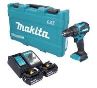 Perceuse-visseuse à percussion sans fil Makita DHP 490 RTK 18 V 65 Nm sans balais + 2 batteries 5,0 Ah + chargeur + mallette