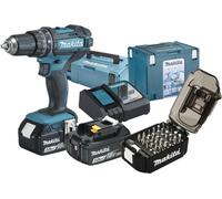 Perceuse-visseuse à percussion sans fil Makita " DHP482FJX4 " 18 Volts + accessoires