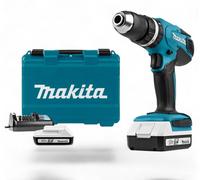 Perceuse-visseuse à percussion sans fil Makita HP457DWE 18 V, 1,5 Ah, avec 2 batteries