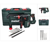 Perceuse-visseuse à percussion sans fil Metabo KH 18 LTX BL 28 Q, 18 V, 3 J, SDS plus, moteur sans balais (Brushless) + coffret de 5 forets à percussion + coffret metaBOX - sans batterie, sans chargeu