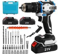 Perceuse-visseuse à percussion sans fil - Perceuse-visseuse - Couple de 70 Nm - 1 800 tr/min - Batterie au lithium - Rechargeable - Haute performance