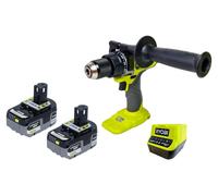 Perceuse-visseuse à percussion sans fil RYOBI RPD18BL2-0 18 V 95 Nm Brushless + 2 batteries 5,0 Ah + chargeur