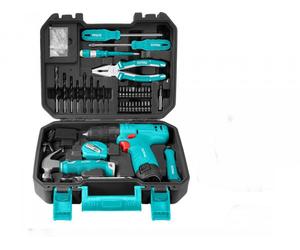 Perceuse-visseuse Aku Total THKTHP10812 Perceuse-visseuse AKU 12V Li-ion avec jeu d'outils 81pcs.