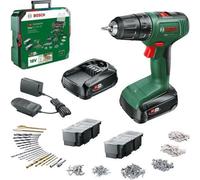Perceuse-visseuse Bosch EasyDrill 18V 40 + 2 batteries 18V 1,5Ah + coffret avec 241 accessoires + chargeur AL1810CV 06039D8007