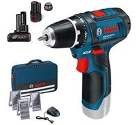 Perceuse visseuse Bosch Professional GSR 12V-15 + 2 batteries 4Ah&2Ah + chargeur + 39 accessoires + sacoche