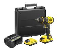 Perceuse visseuse Brushless 18V 80Nm Gamme V20 STANLEY Fatmax SFMCD720D2K-QW avec 2 Batteries Li-Ion 18 V 2,0 Ah, 1 Chargeur et 1 Malette de Transport
