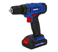 Perceuse/Visseuse, Dedra Ded7878B 14.4V, 2X1.5Ah Li-Ion, Mandrin 0.8-10Mm, 2 Vitesses, 26Nm, 21+1 Réglages De Couple, Led