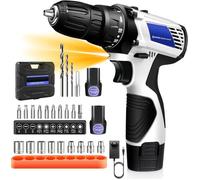 Perceuse Visseuse Devisseuse Sans Fil, 16,8V DAYPLUS, avec 2x Batteries, 45Nm, 18+1 Réglages de Couple, 2 Vitesse, 23 Accessoires