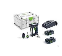 Perceuse-visseuse - FESTOOL - C 18 HPC 4 0 I-Plus - 2 batteries 4Ah - Chargeur rapide - Systainer SYS3