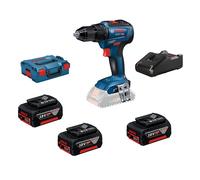 Perceuse visseuse gsr 18v-55 - BOSCH - avec 3 batteries 18V 4Ah - chargeur - coffret l-boxx - 0615990L8B