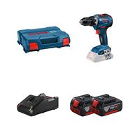 Perceuse-visseuse GSR 18V-55 en coffret L-CASE + 2 batteries GBA 18V 4 Ah + Chargeur GAL 18V-40 BOSCH