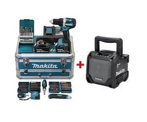 Perceuse visseuse MAKITA LXT DDF484RTX6 avec accessoires + Enceinte DMR202B
