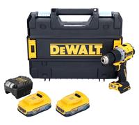 Perceuse visseuse percussion compacte XR brushless - DEWALT - avec 2 batteries 18V 1.7Ah - chargeur - TSTAK- DCD805E2T-QW