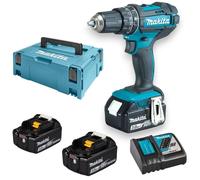 Perceuse-visseuse professionnelle à percussion, 2 vitesses, 18 V, 3 Ah, avec 3 batteries et mallette MAKPAC DHP482RF3J