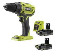Perceuse-visseuse Ryobi avec fonction percussion + 2 batteries 2,0 Ah + chargeur