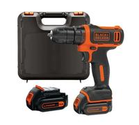 Perceuse-visseuse sans fil 10.8V ultra compacte - BLACH+DECKER - avec 2 batteries 10.8V 1.5Ah - Coffret - BDCDD12K1B-QW