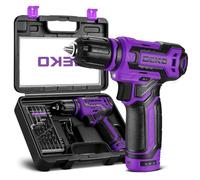Perceuse Visseuse Sans Fil 12 V - DEKOPRO Visseuse Devisseuse Sans Fil avec Coffret Cadeau pour Femme, Accessoires 13 Pièces, Perceuse électrique Violet pour Percer et Serrer/Desserrer Les Vis