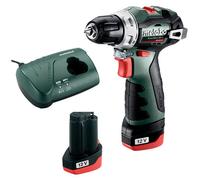 Perceuse visseuse sans fil 12 V PowerMaxx BS BL 2 x 2Ah Li-Power - METABO - 601721500 - Chargeur LC40, coffret