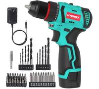 Perceuse-visseuse sans fil 16,8 V avec batterie 1,5 Ah, couple de serrage 45 Nm, 23+1 réglages, 2 vitesses variables, 53