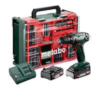 Perceuse-visseuse sans fil 18V BS18 - METABO -avec 2 batteries 18V 2,0 Ah - chargeur et coffret d'accessoires - 602207710
