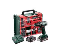 Perceuse-visseuse sans fil 18V BS18 - METABO - avec 2 batteries 18V 2,0 Ah - chargeur et coffret d'accessoires - 602207710