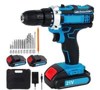 Perceuse-visseuse sans fil - 21 V - 32 Nm - 18+1 niveaux de couple - Rechargeable - 2 batteries - Prise UE
