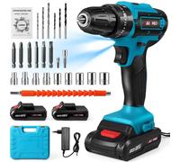 Perceuse-visseuse sans fil 21 V - Perceuse et visseuse sans fil - Lithium-ion - 2 batteries incluses - Perceuse à main - Prise UE