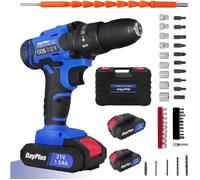 Perceuse Visseuse Sans Fil 21V, 3-8"" Visseuse Devisseuse, 26 Accessoires et 2 Batteries, 45Nm, 25+1 Réglages de Couple