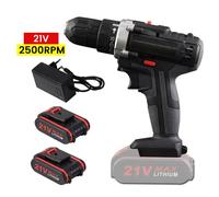 Perceuse Visseuse Sans Fil 21V - 40 N.m, 2500 tr/min - Clé à chocs à brosse 2 Batteries - pour Usage Intensif