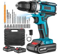 Perceuse-visseuse sans fil - 21V - Batterie rechargeable - 32 réglages de couple - Idéale pour les travaux de bricolage - Prise européenne