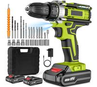 Perceuse-visseuse sans fil - 21V - Perceuse sans fil - 2 vitesses - 1350 tr/min - Batterie lithium-ion - Coffret C comprenant 2 batteries