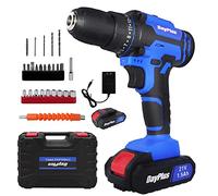 Perceuse Visseuse Sans Fil 21V, Visseuse Devisseuse Sans Fil avec 1 Batterie, 45Nm Perceuse Électrique, 25+1 Réglages de Couple, 26 Accessoires, 2 Vitesses, LED, pour la Bricolage(Bleu)