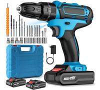 Perceuse-visseuse sans fil 21V, visseuse sans fil, perforatrice-visseuse 3 en 1, 18+3 réglages de couple, sans fil, rechargeable, avec 2 batteries. Set B