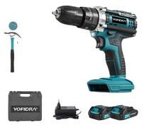 Perceuse-visseuse sans fil, 25 réglages de couple, éclairage LED, lot de 32 pièces, modèle A