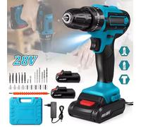 Perceuse visseuse sans fil 28V, tournevis multifonction,perceuse électrique rechargeable,batterie au lithium,1350 tr/min, Couple 32