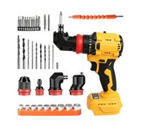 Perceuse-visseuse sans fil 4 en 1, compatible avec batterie DEWALT 20 V, visseuse électrique 21 V 50 Nm avec 4 mandrins à serrage rapide interchangeables et 21 réglages de couple (sans batterie)