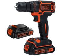 BLACK+DECKER Black & Decker BDCDC18B-QW Perceuse-visseuse 18 V avec 2 batteries 1,5 Ah