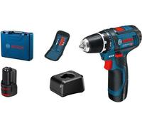 Perceuse-visseuse sans fil Bosch Professional GSR 12V-15, 2 batteries 2,0Ah, Chargeur GAL 12V-20, 10 accessoires