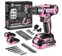 Perceuse Visseuse Sans Fil Charge Rapide: DEKOPRO Perceuse Sans Fil 20V Rose Visseuse Electrique - Visseuse Devisseuse Rose pour Femmes - Kit Complet avec 2 x 1.5Ah Batteries et Chargeur