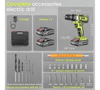 Perceuse-visseuse sans fil - Coffret A - Perceuse-visseuse - 21 V - 45 Nm - 2 batteries - 1350 tr/min - Moteur à balais - Coffret à outils